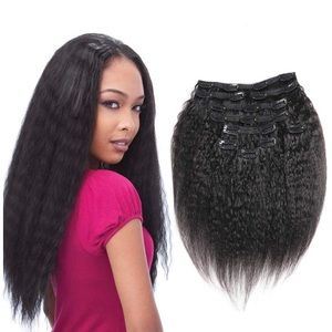 Two (2) sets of kinky straight clip ins